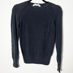 Everlane Black Cotton Sweater Crewneck Lightweight Small